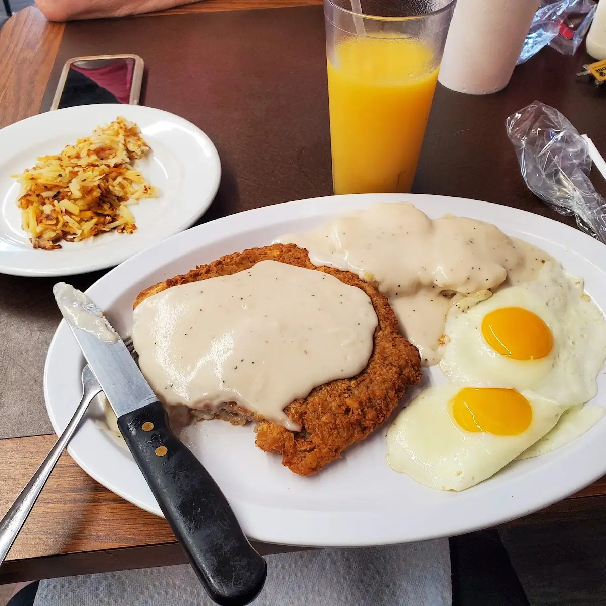 Country Fried Steak and Eggs