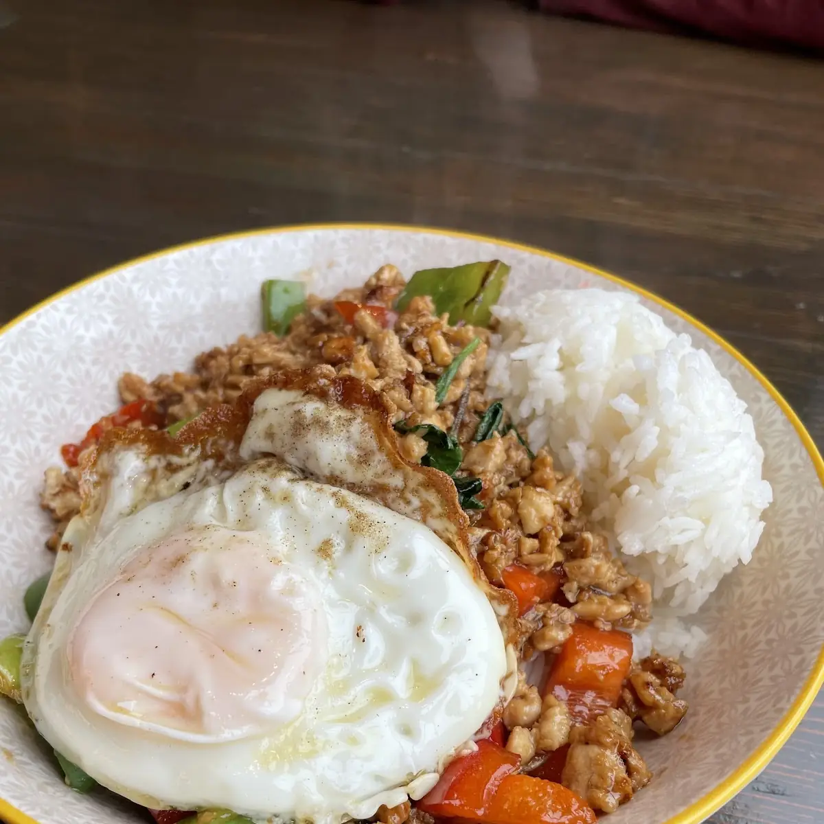 Basil Ground Chicken with Rice
