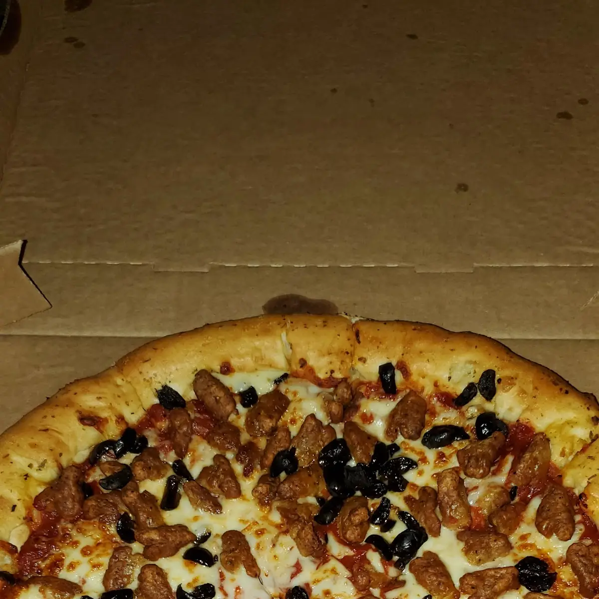 Large Italian Sausage and Black Olives