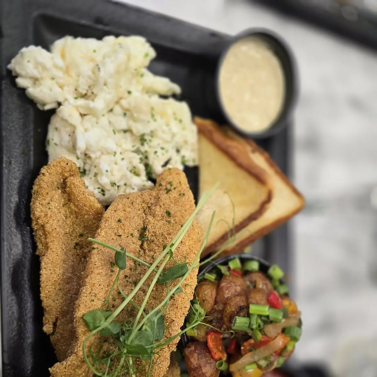 Fried Catfish Eggs and Potatoes
