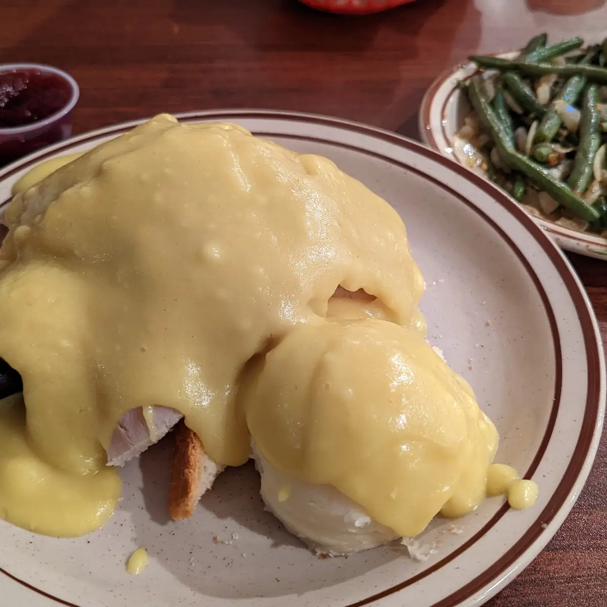 Open Faced Turkey Mashed Potatoes & Green Beans