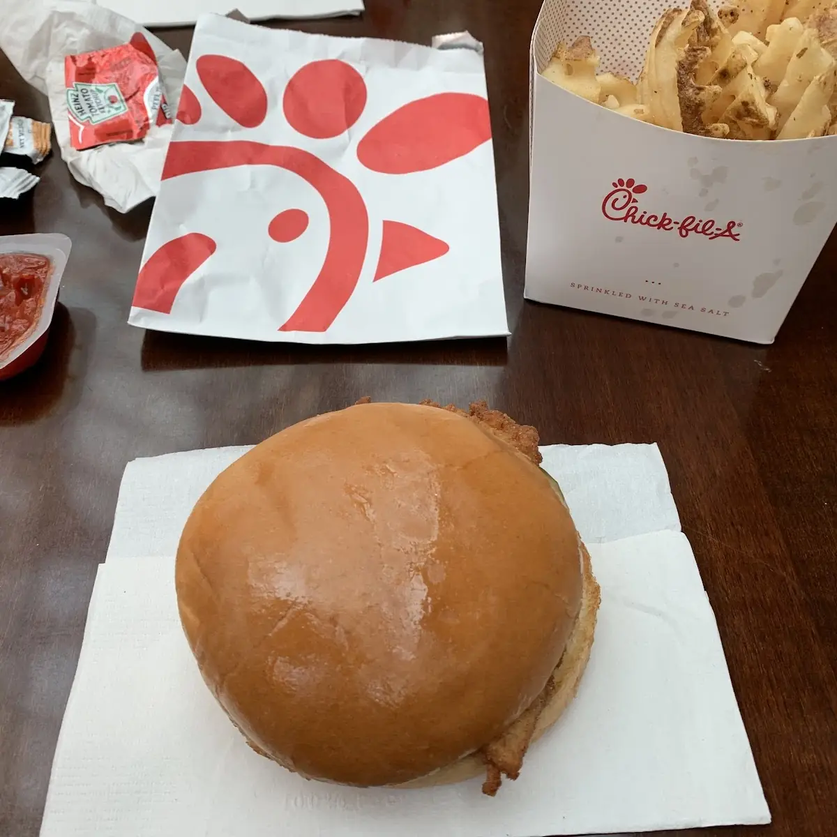 Chicken Sandwich with Waffle Fries