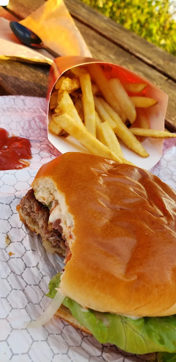 Single Burger and Fries