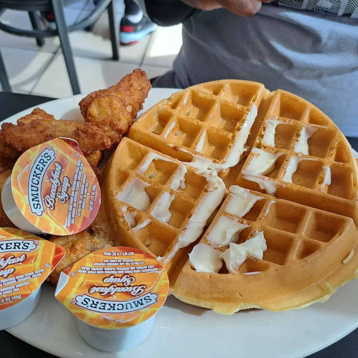 Belgium Waffle with Wing Dings