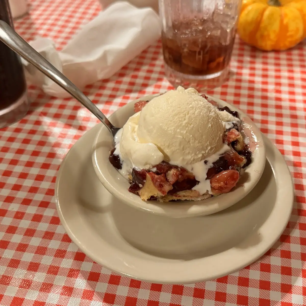 Blackberry Cobbler with Ice Cream