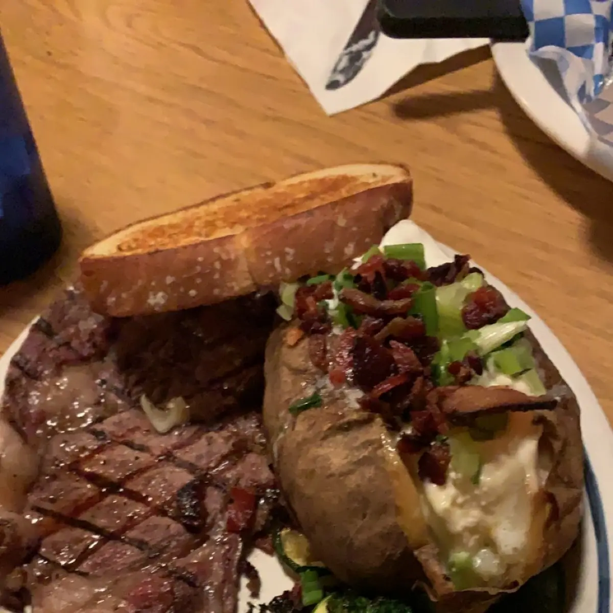 Ribeye Loaded Bake Potato & Grilled Vegetables
