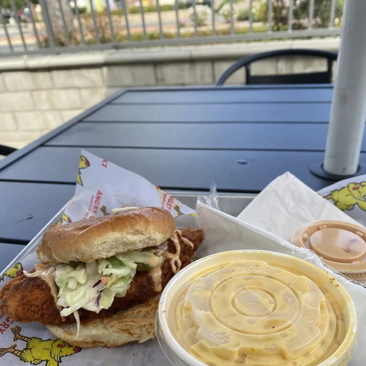 Fried Chicken Sandwich with Mac N Cheese