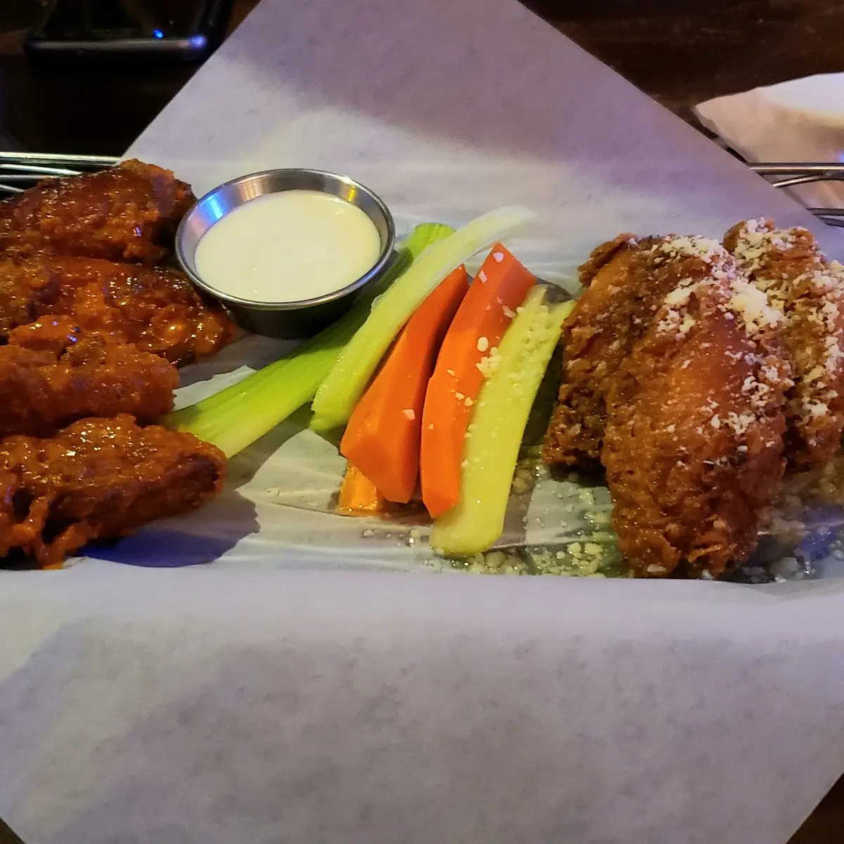 Buffalo and Garlic Parmesan Wings