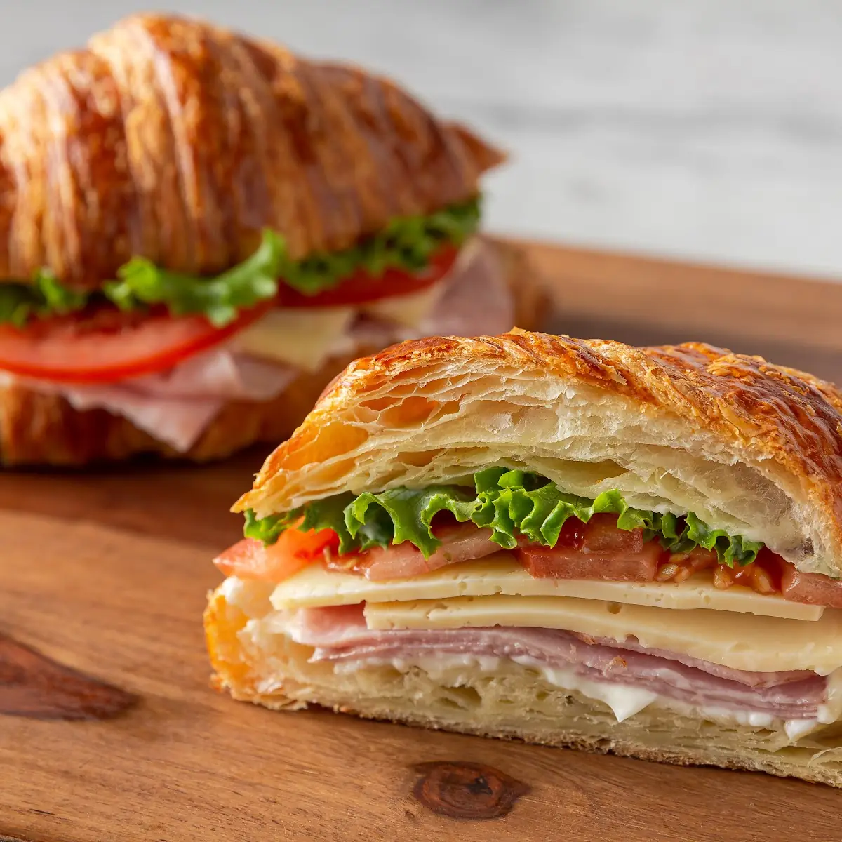 Turkey and Cheese Croissant Sandwich