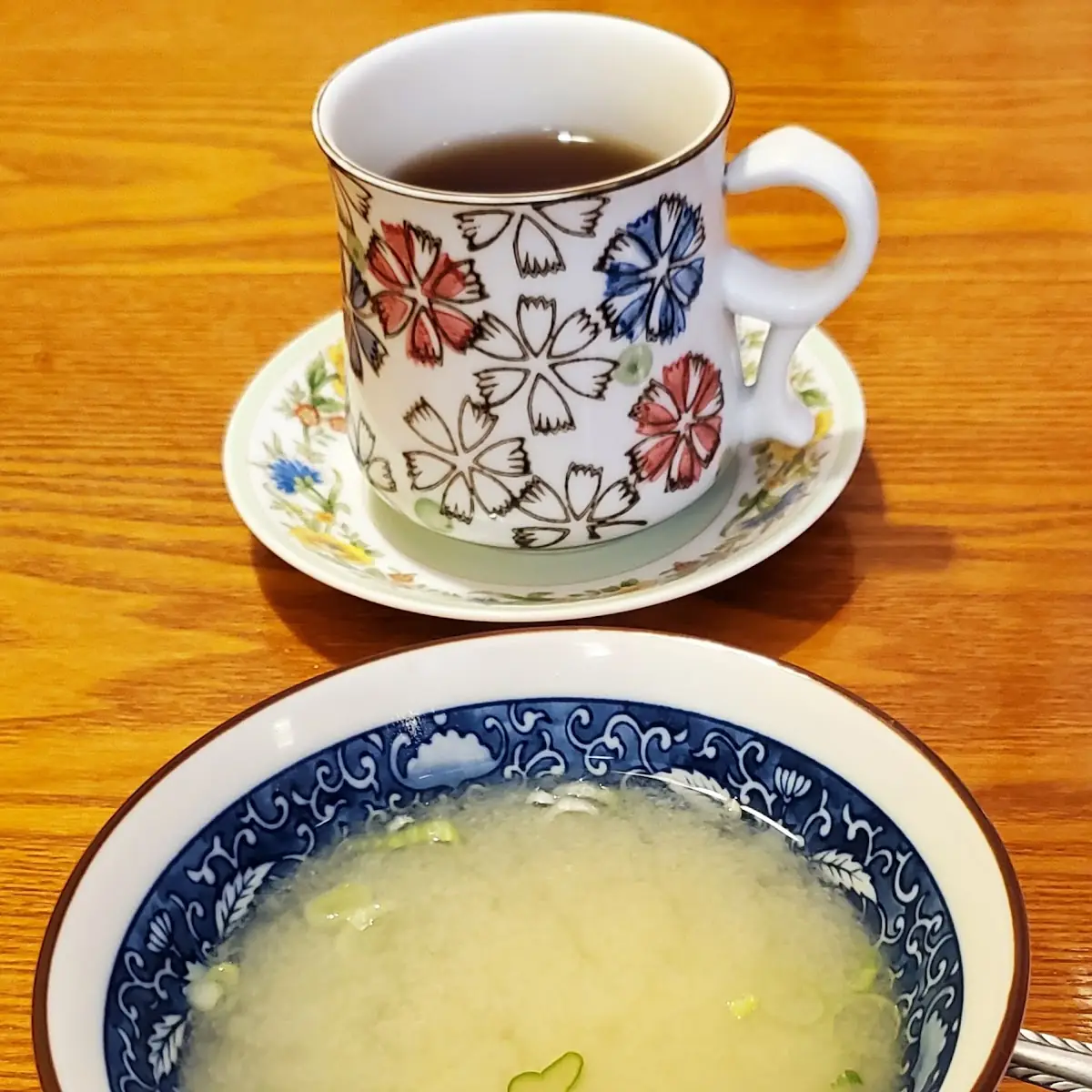 Miso Soup and Hot Green Tea