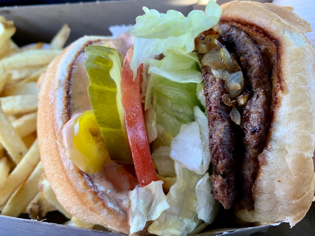 Double Hamburger with Grilled Onions