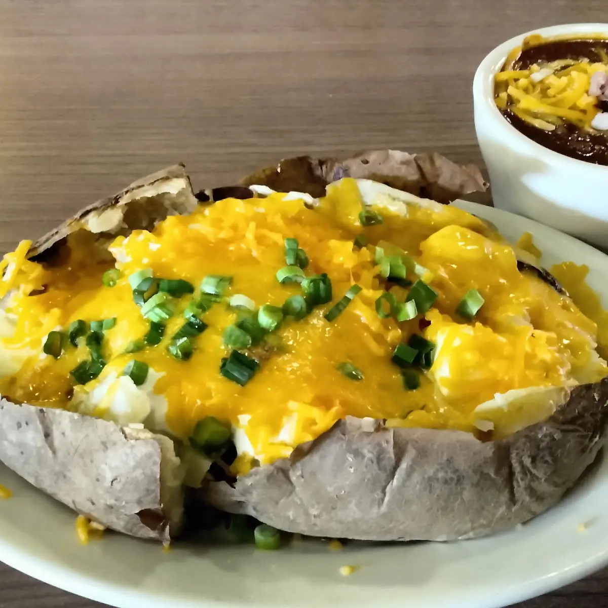 Plain Jane Baked Potato Chili with Cheese & Onions