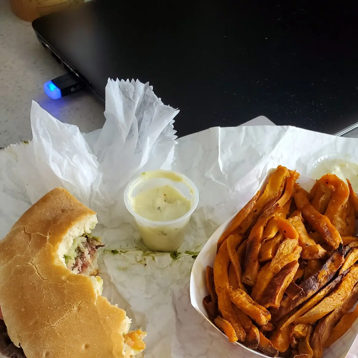 Combo Sandwich with Sweet Potato Fries