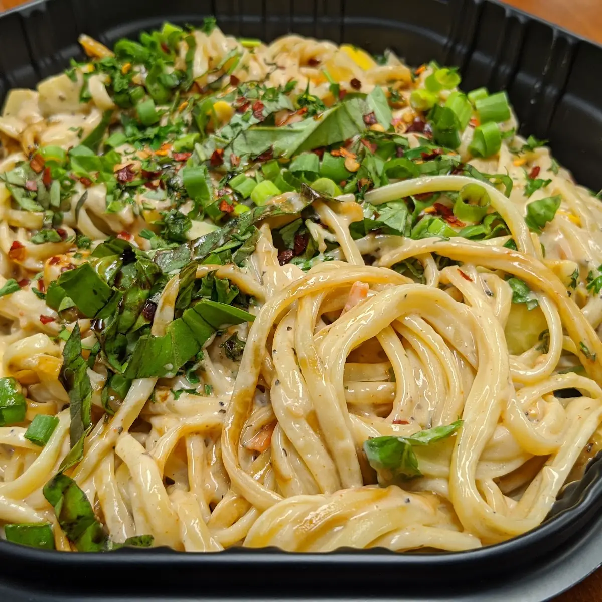Cajun Alfredo Pasta with Grilled Vegetables