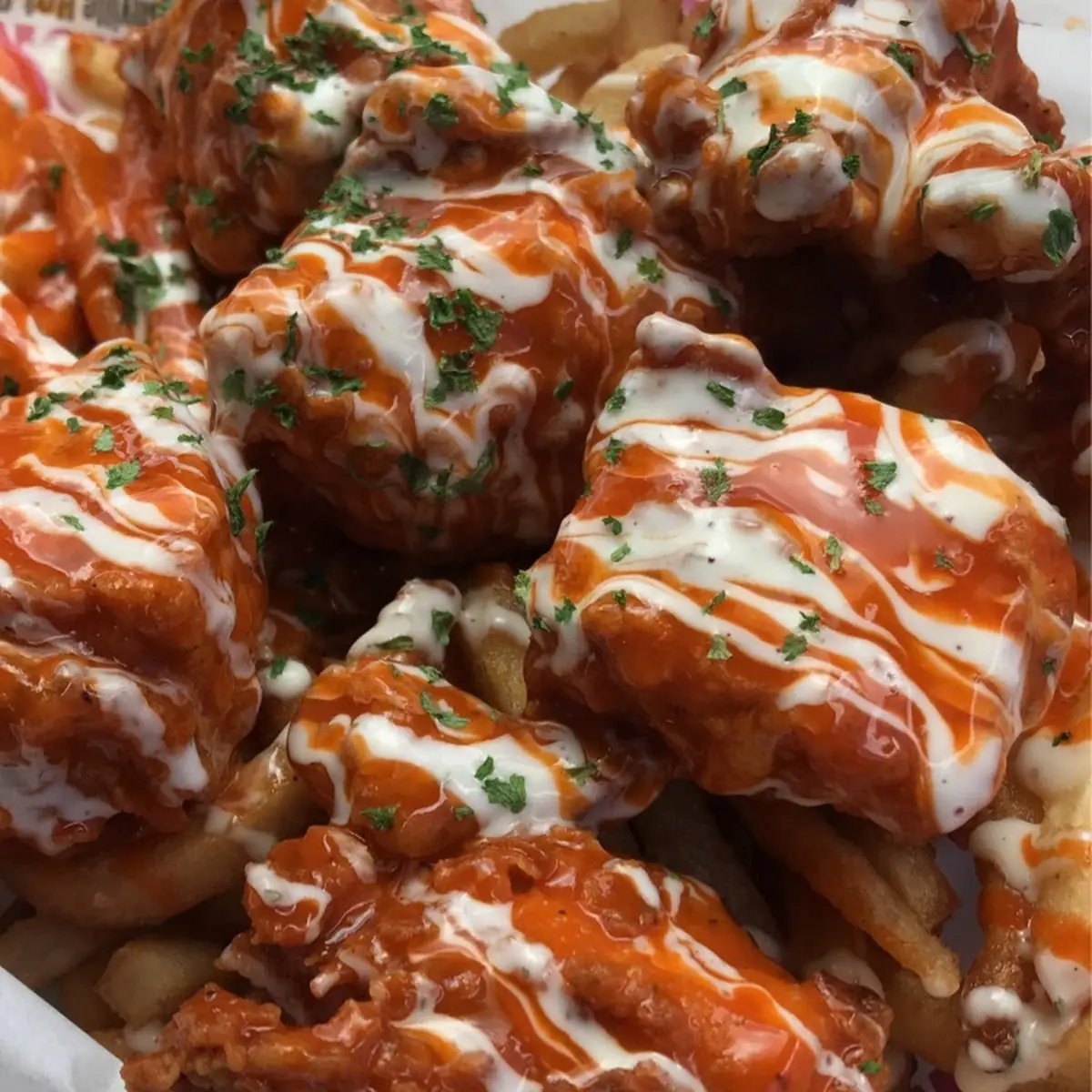 Boneless Wings and Fries