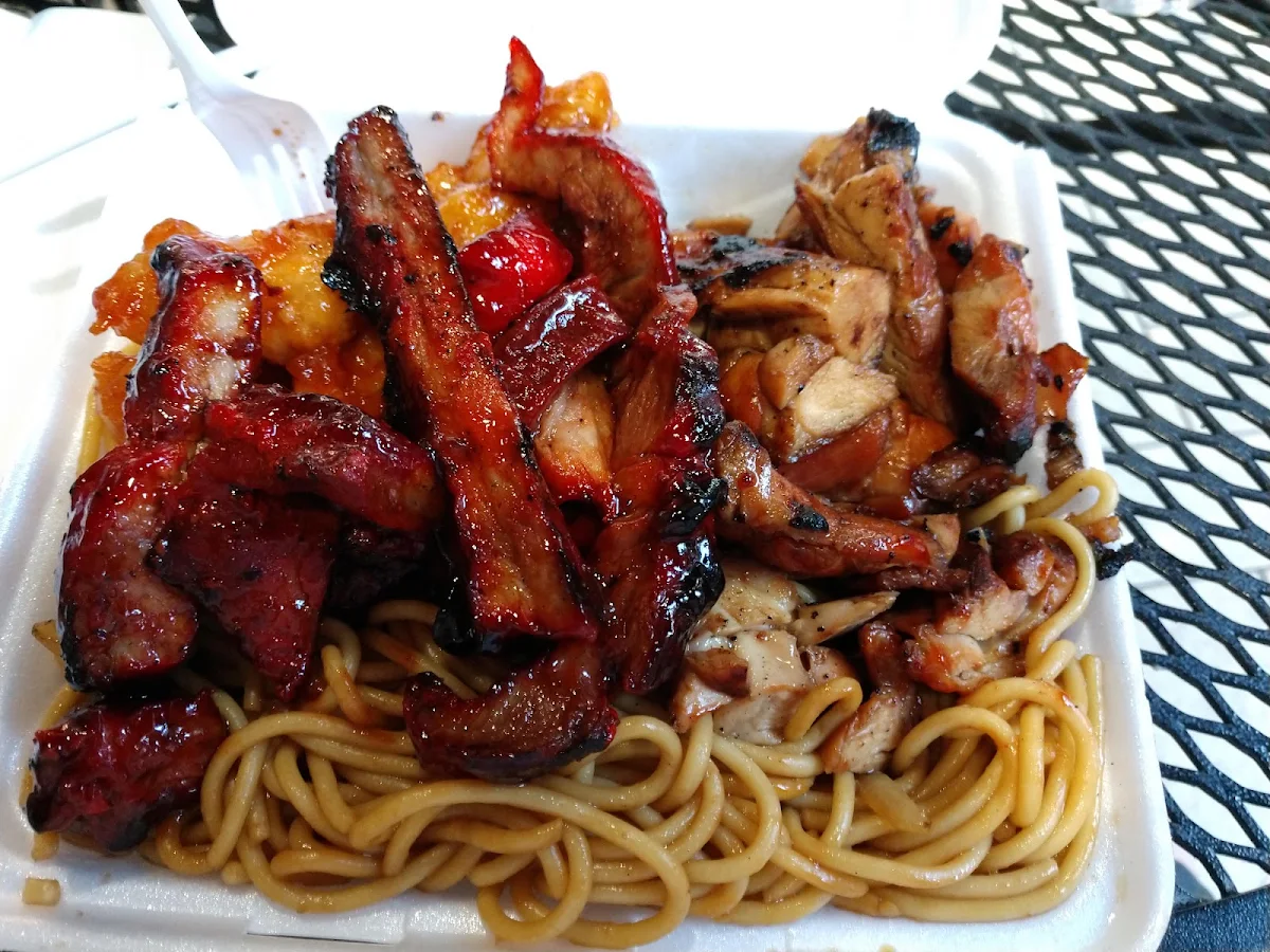 Bourbon Chicken and BBQ Pork