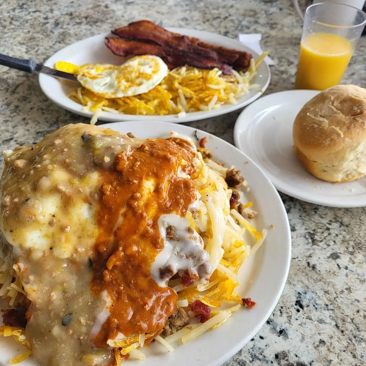 Open-Faced Chile Burger