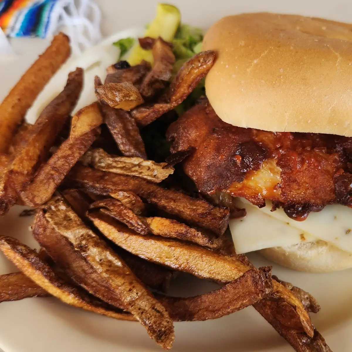 Spicy Fried Chicken Sandwich with Fries