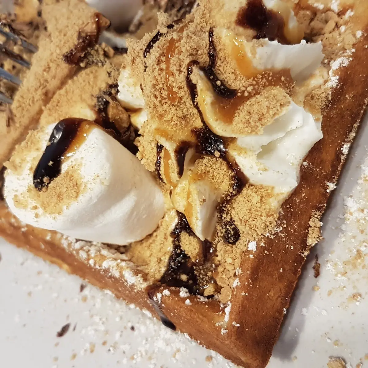 Hazelnut Crunch, Belgian Waffle Bar
