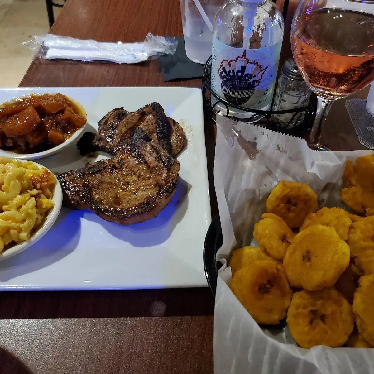 Grilled Pork Chops with Plantains