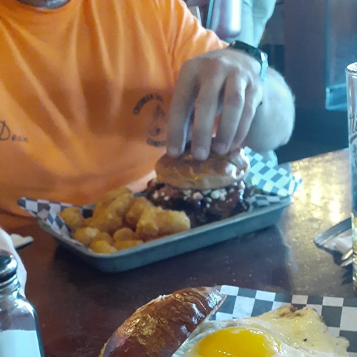 Peanut Butter & Egg Burger and Fries
