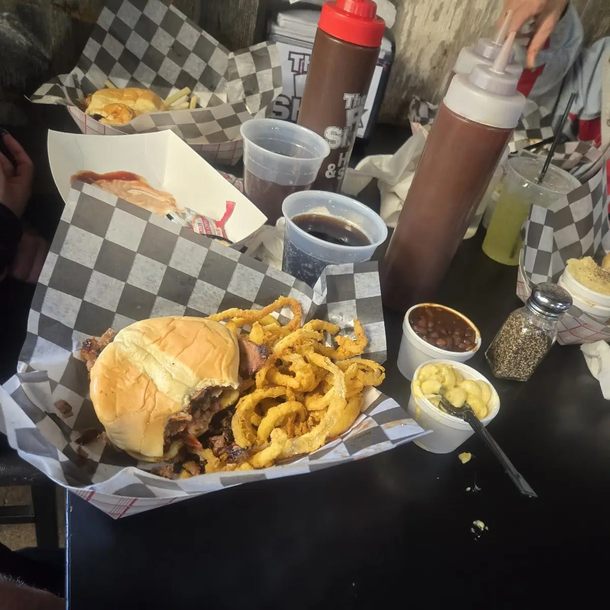 Beef Brisket Sandwich with Onion Rings