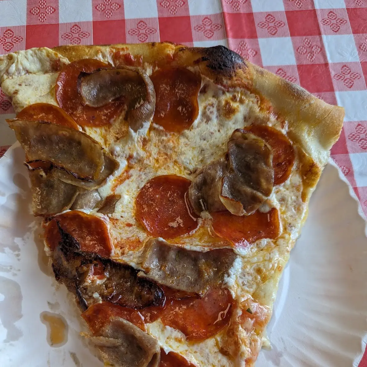 Pepperoni and Sausage Pizza Slice