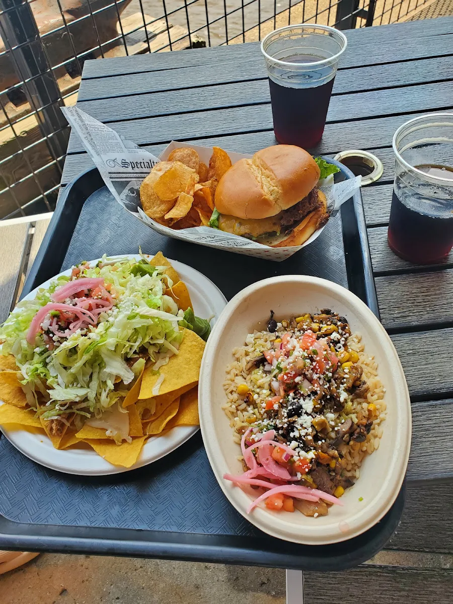 Rice Bowl Nachos & Beyond Burger