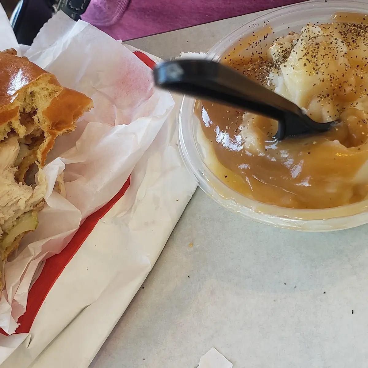 Chicken Sandwich Mashed Potatoes Gravy