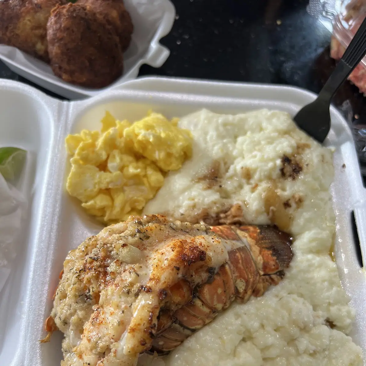 Catfish Nugget Grits Eggs & Cheese