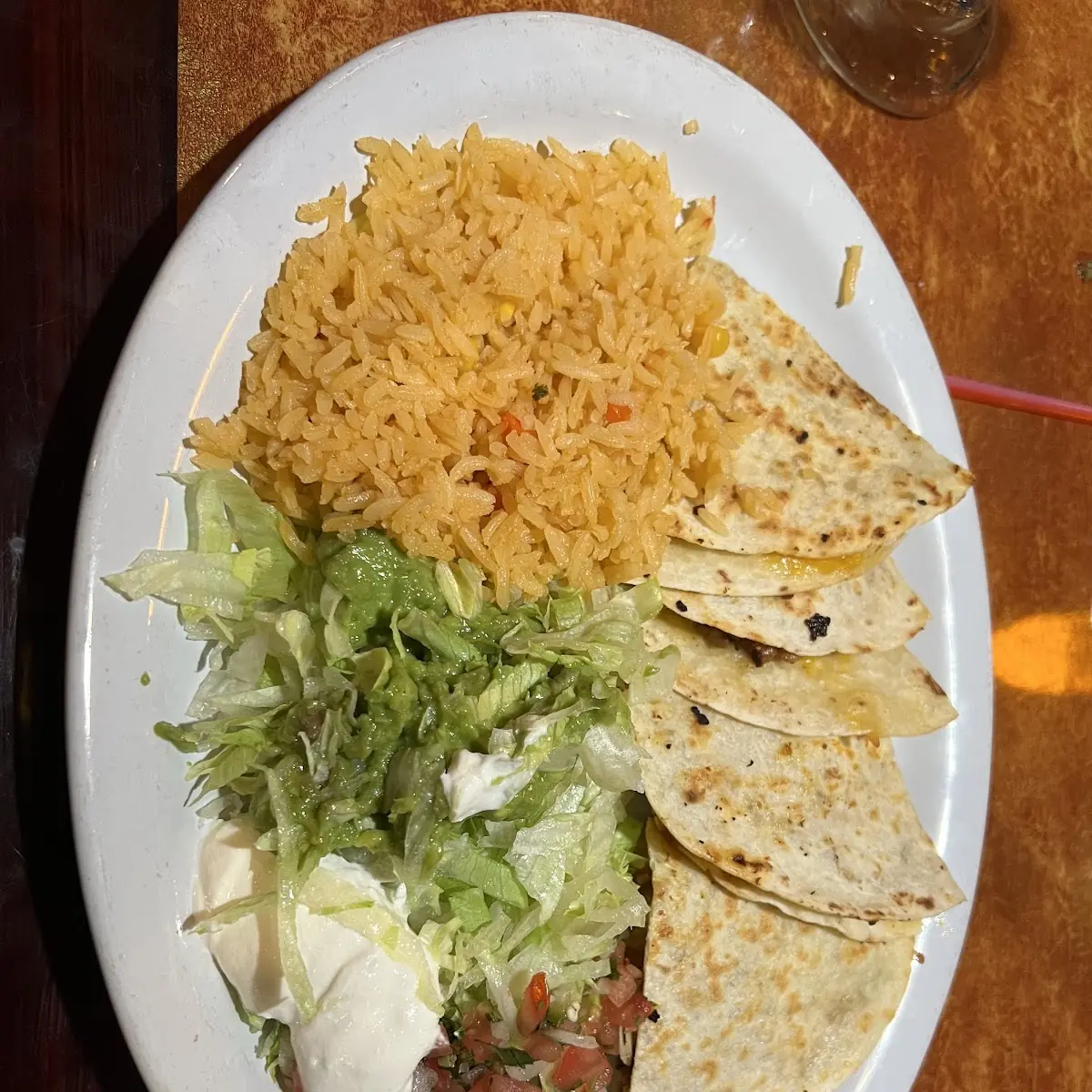 F. ENCHILADA, RICE & BEANS