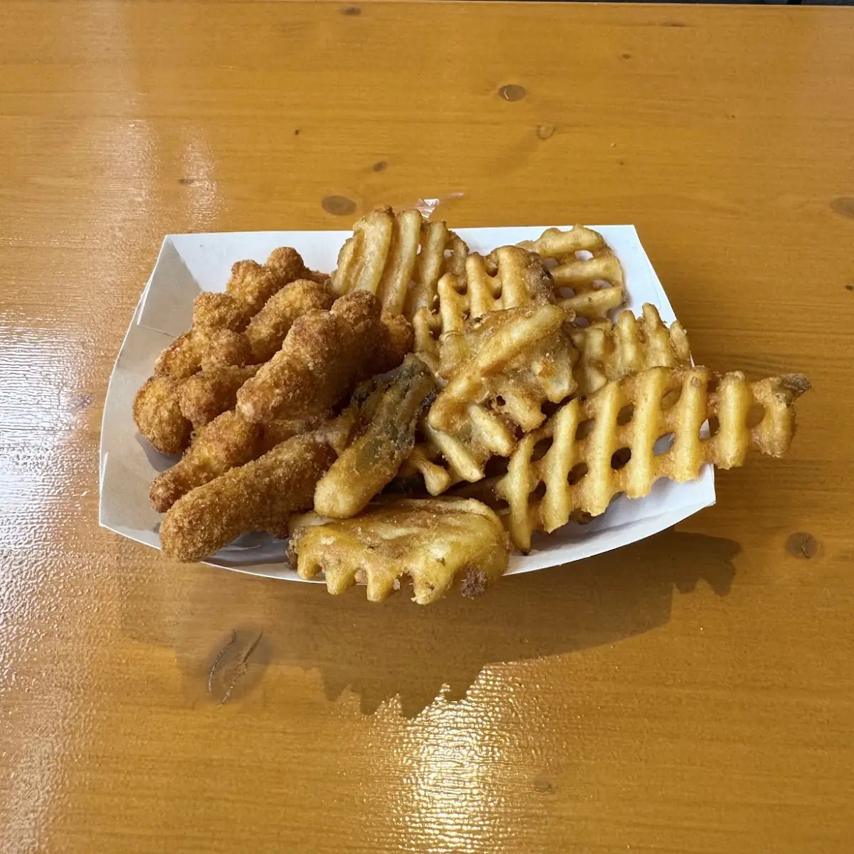 Dinosaur Nuggets and Waffle Fries