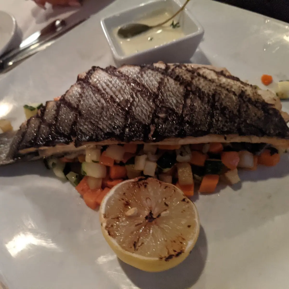 Branzino with Lemon Beurre Blanc Sauce