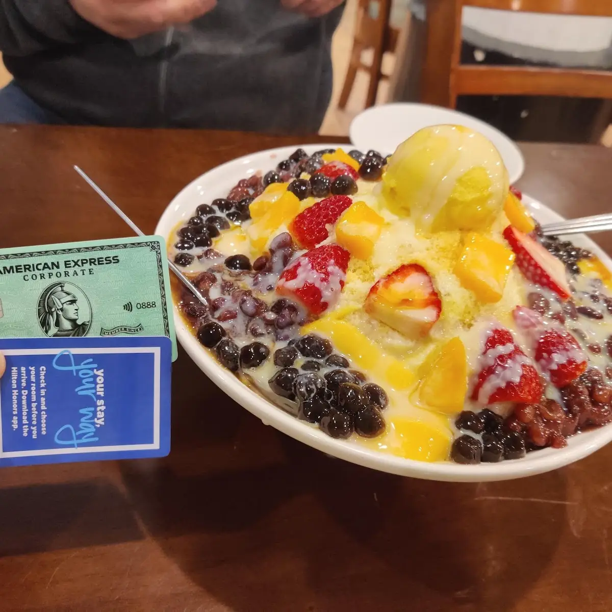 Shaved Ice with Condensed Milk Mango Strawberry Tapioca Egg Pudding