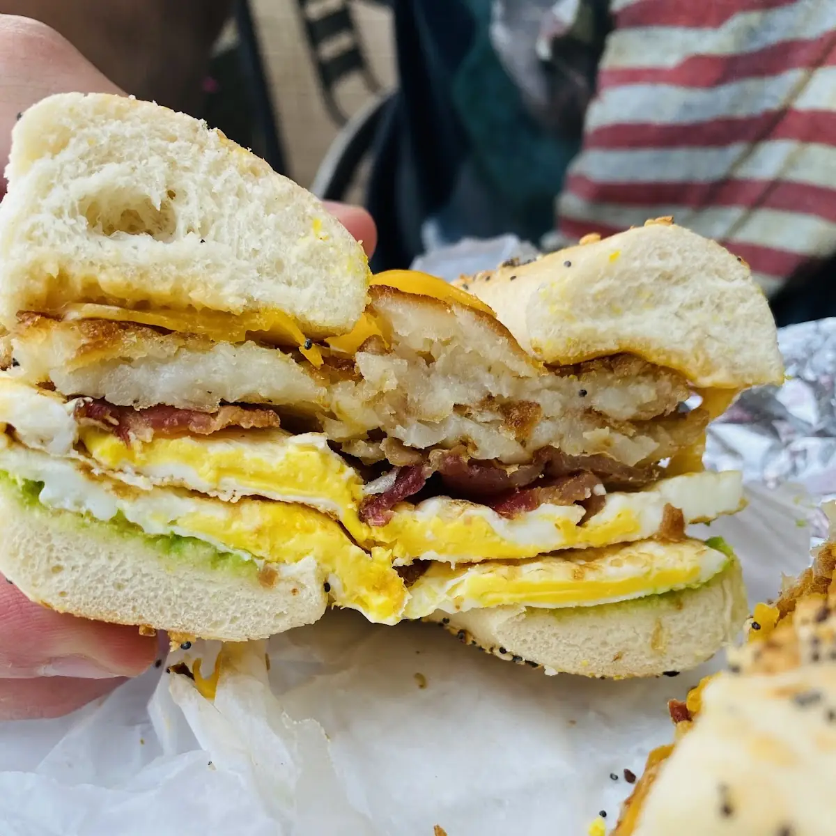 Breakfast Sandwich on an Everything Bagel
