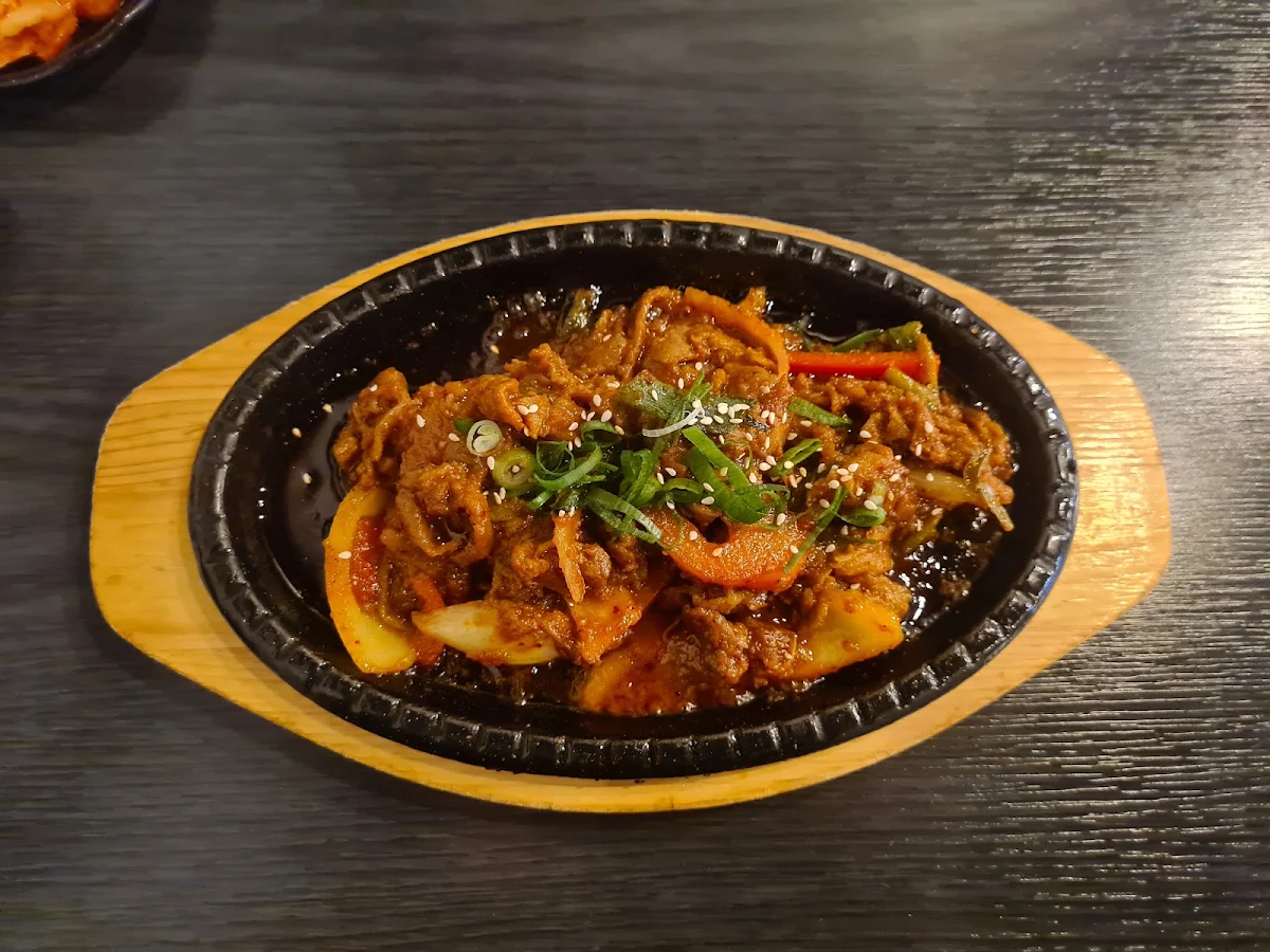 Bulgogi Bursut Jungol with Two of Steam Rice & Side Dishes, Grilled Korean BBQ