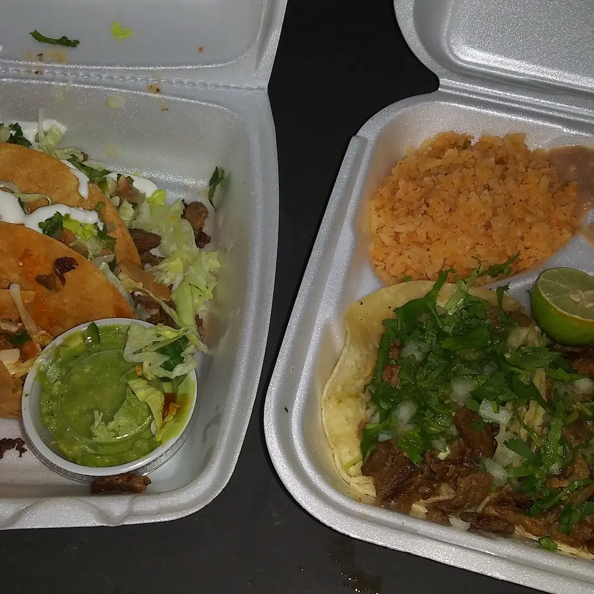 Soft Tacos Carne Asada & Hard Shell Beef