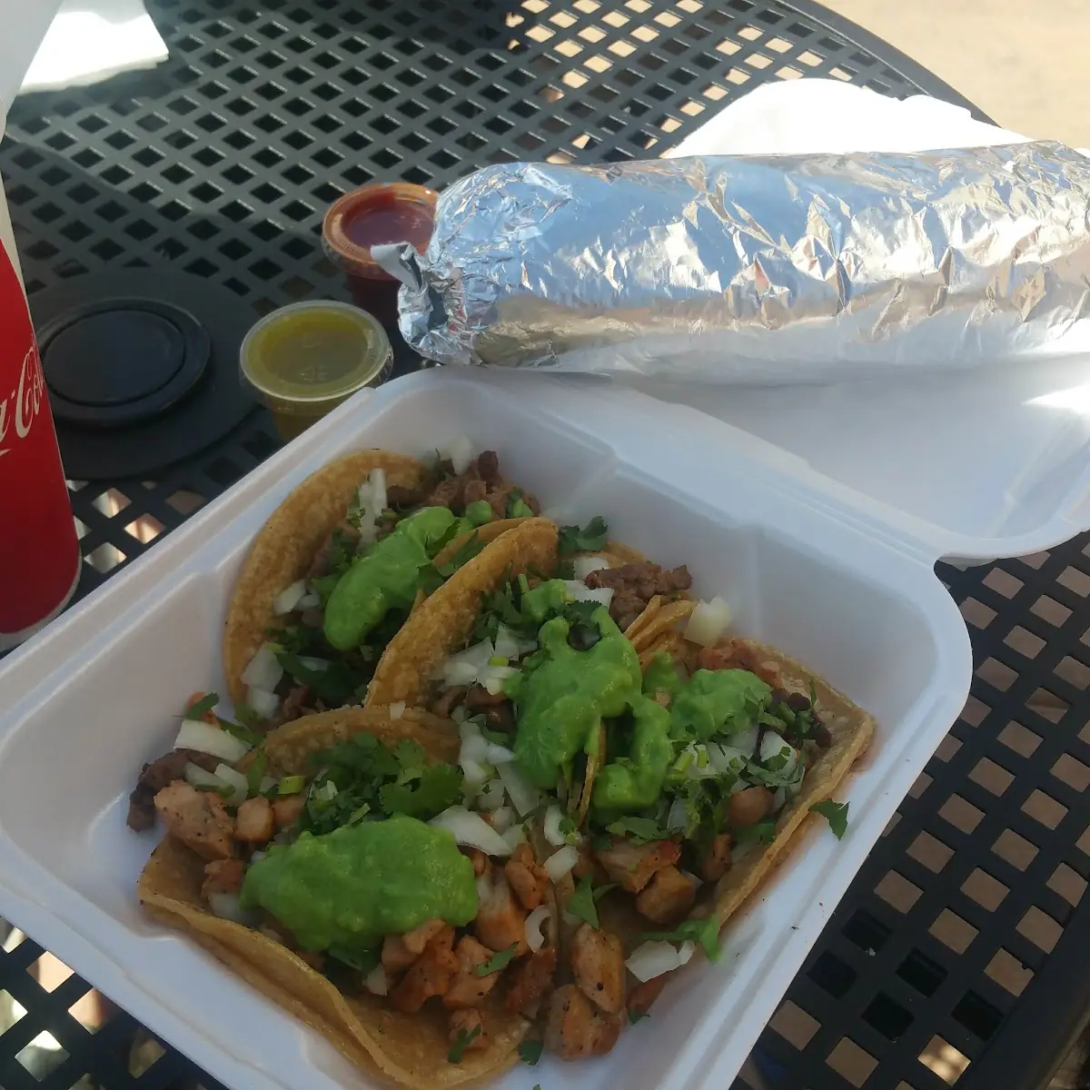 Street Taco and Chile Relleno Burrito
