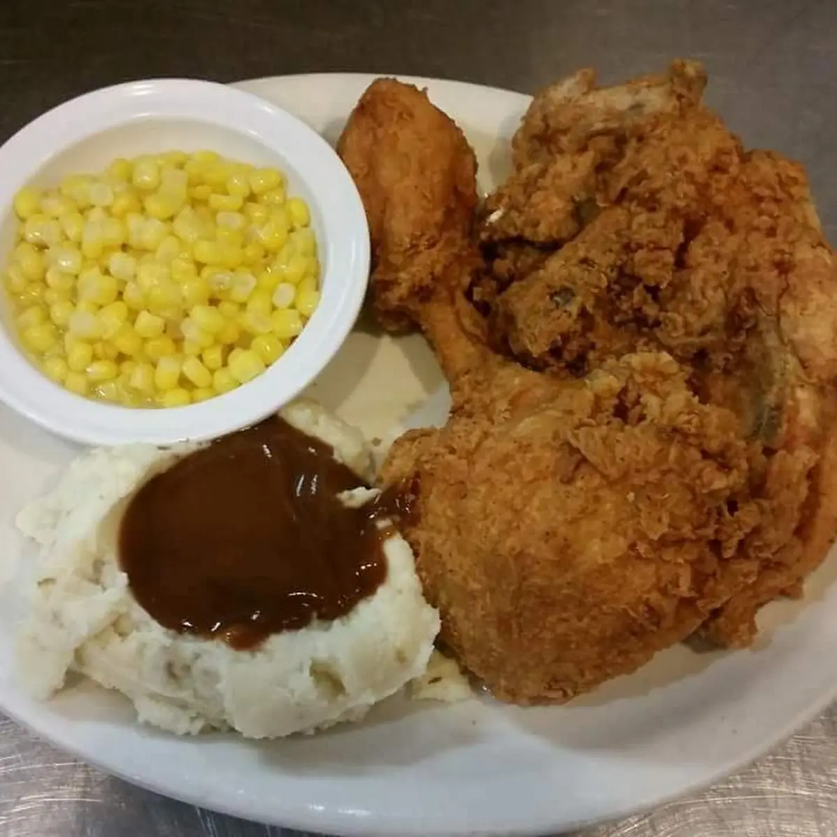 Half Fried Chicken Dinner