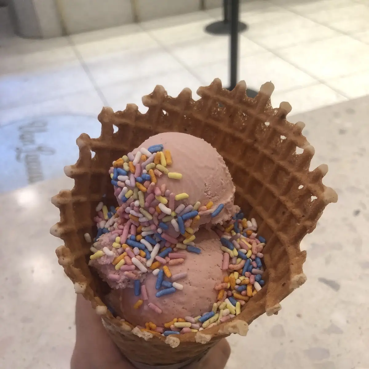 Strawberry Waffle Cone
