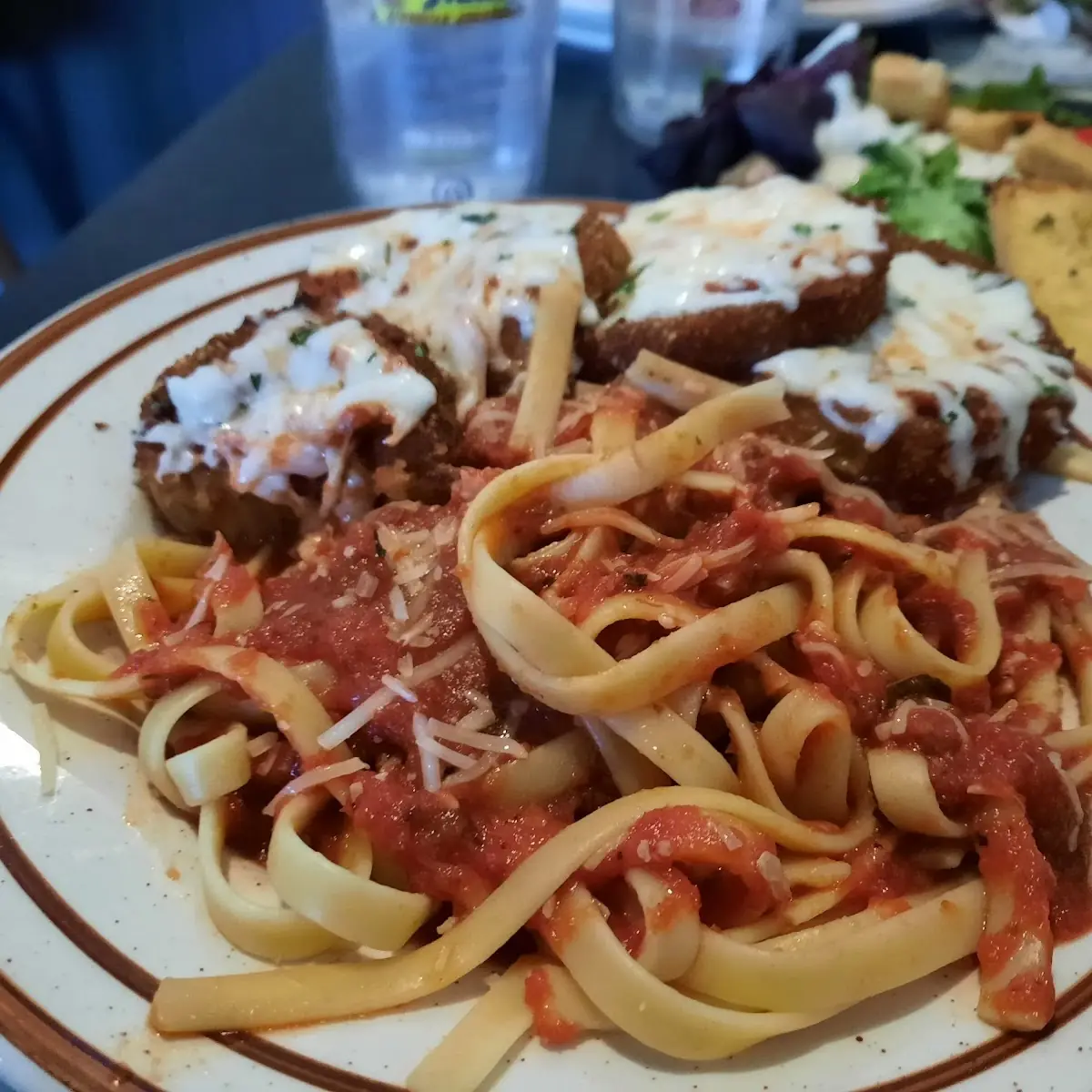 Chicken Parmigiana with Fettuccini