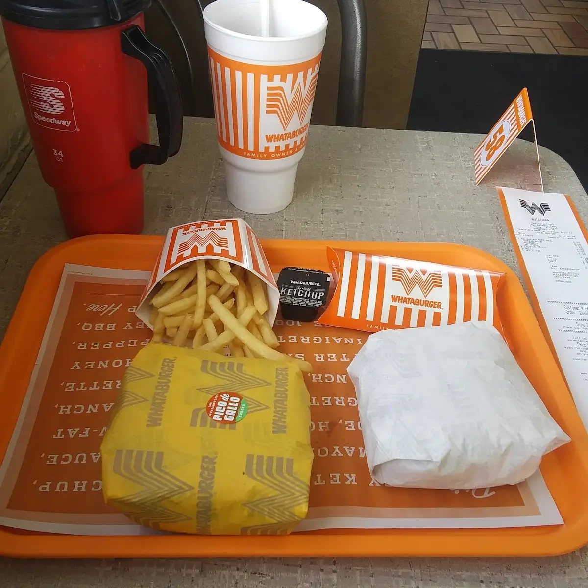 Pico De Gallo Buger Whataburger Fruit Pie Medium Drink Medium Fries