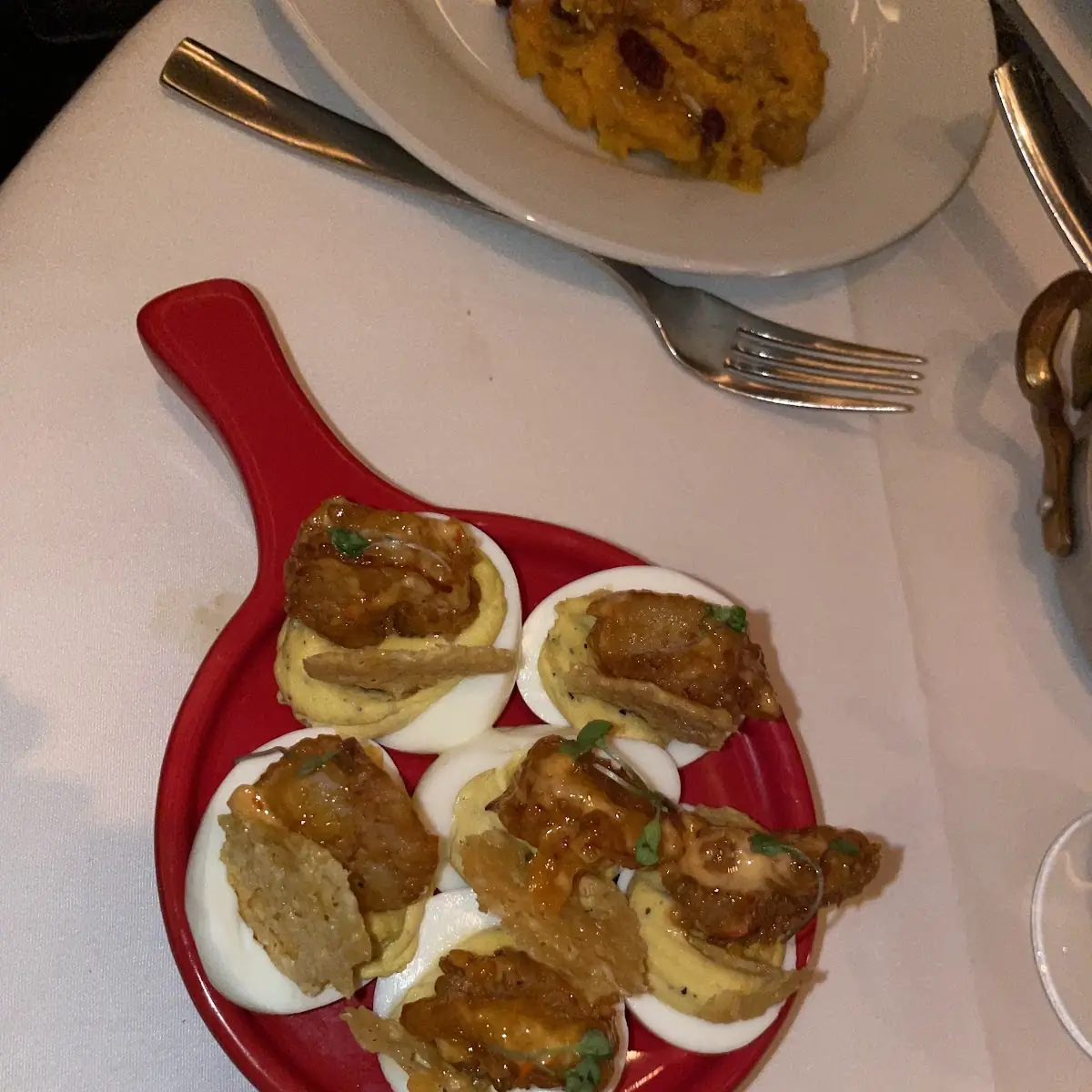 Crispy Shrimp Deviled Eggs