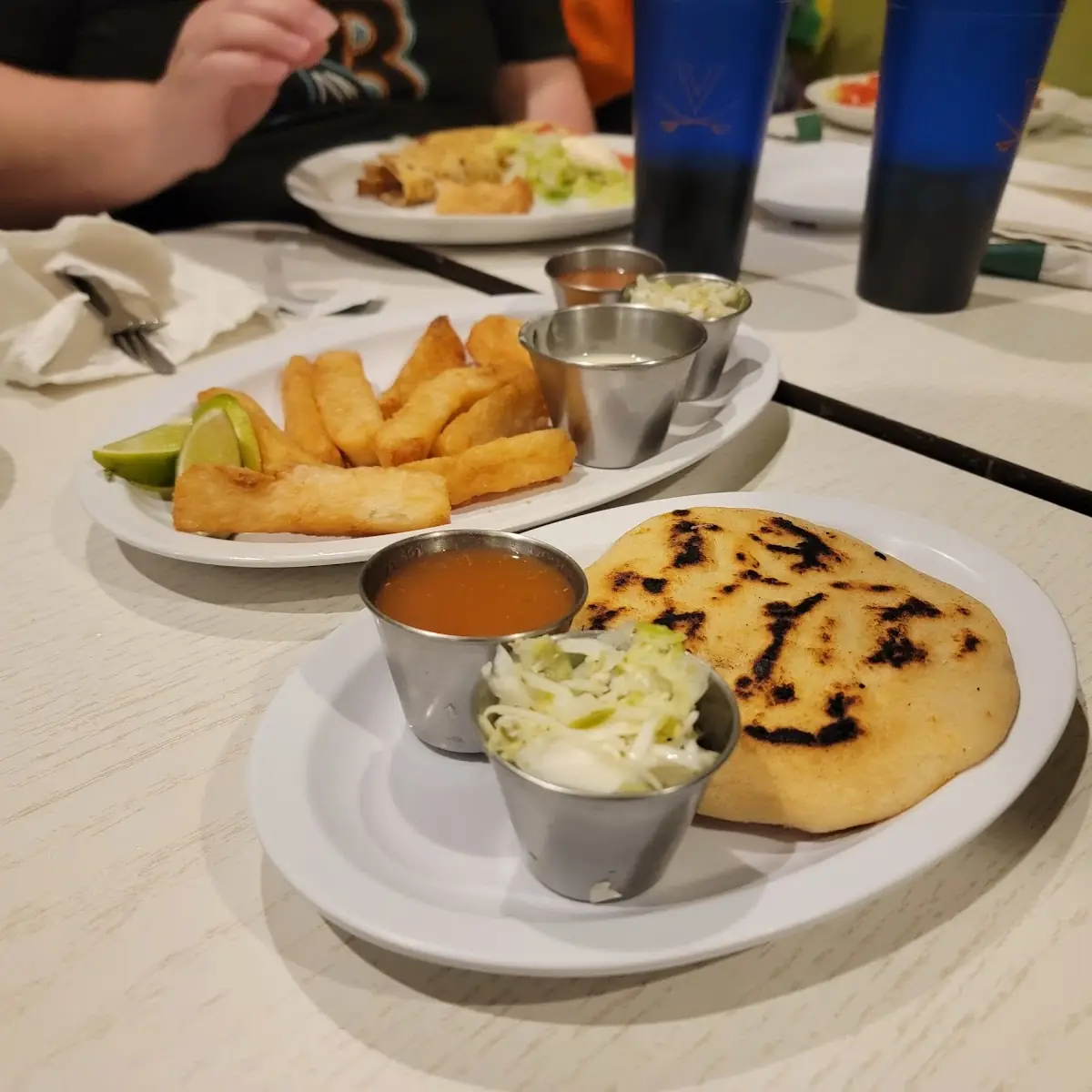 Pupusas and Fried Plantains