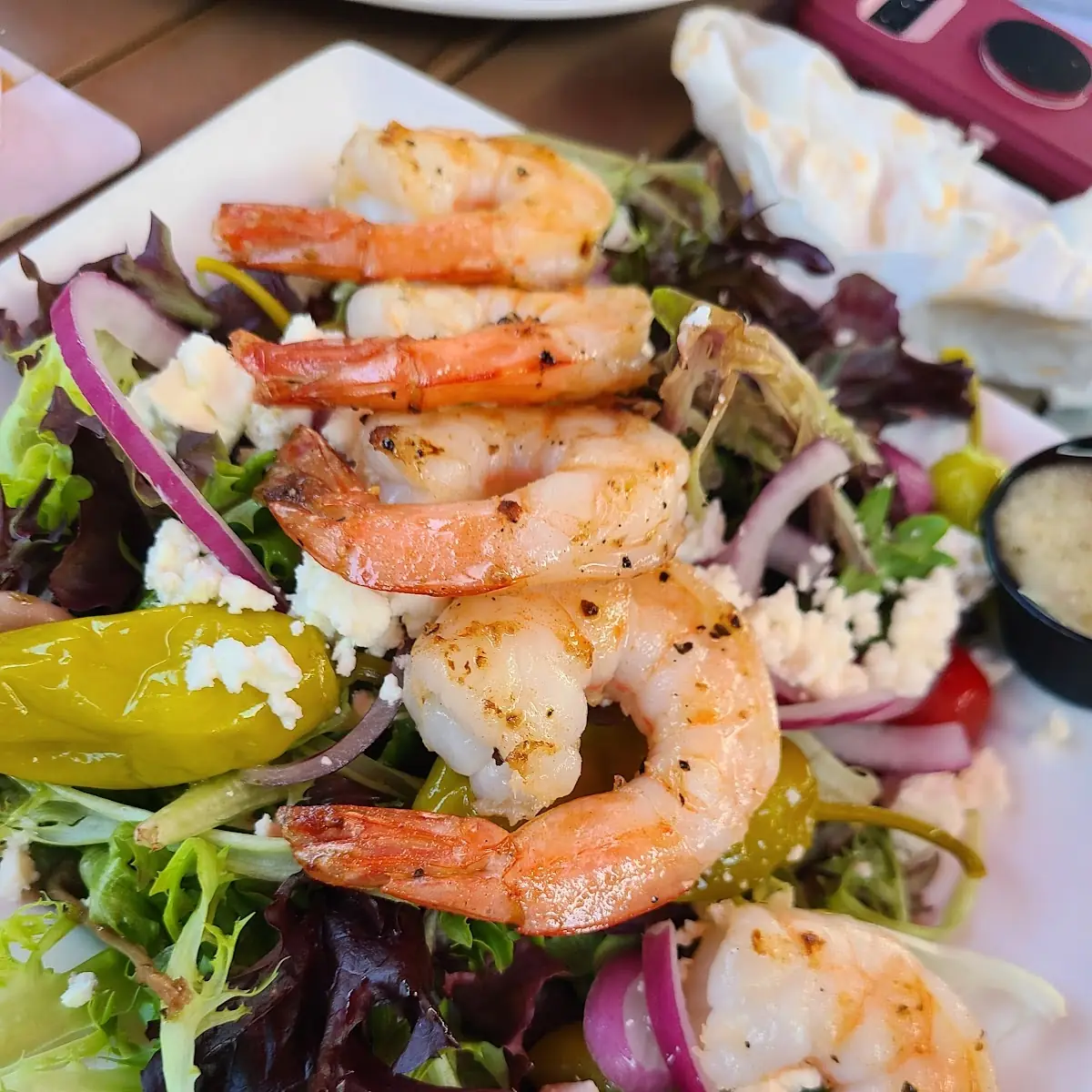 Greek Salad with Grilled Shrimp