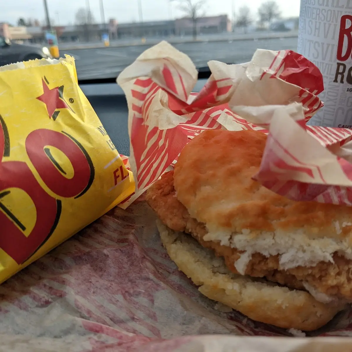 Number 1 with Hash Browns Cajun Chicken Biscuit