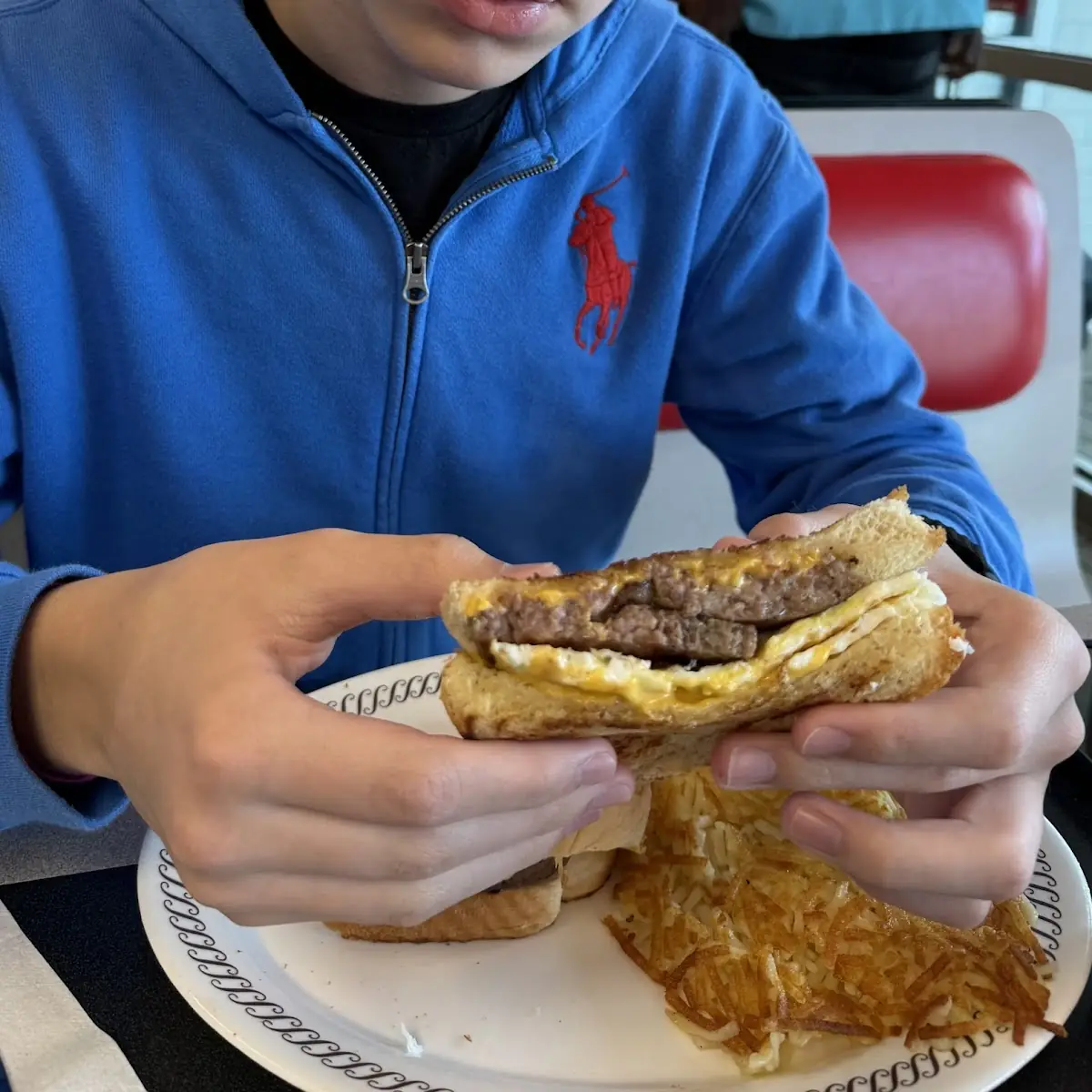 Sausage Egg' & Cheese Classic Waffle with Bacon