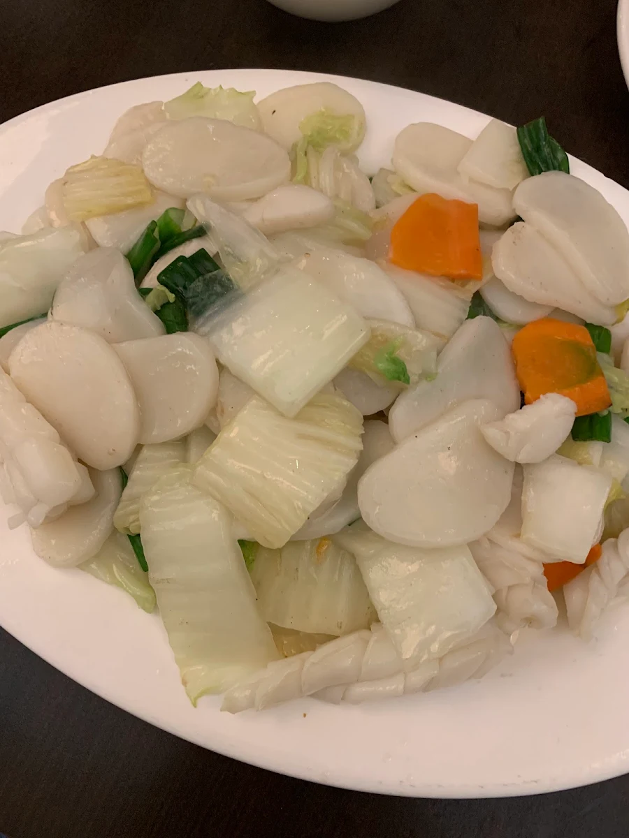 Shanghai Style Sticky Rice Cakes with Pork & Shrimps in Soup