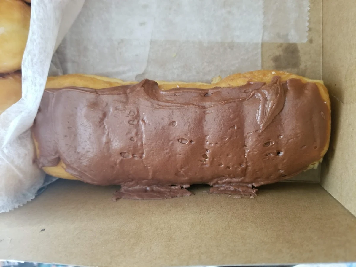 White Cream Filled Chocolate Covered Long John