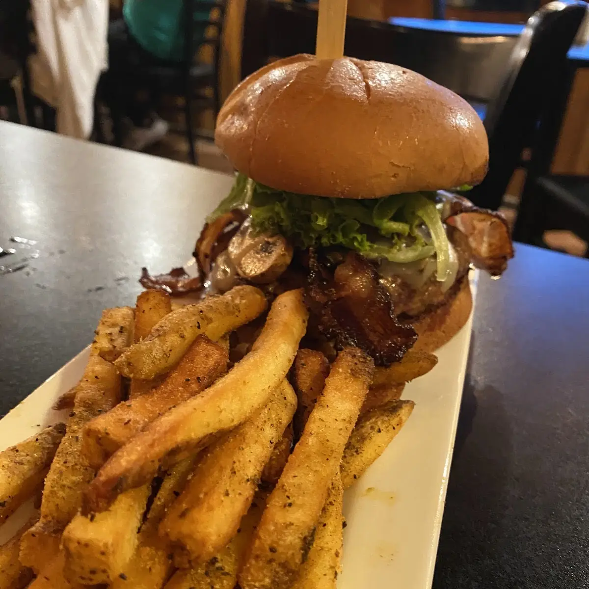 Shiitake Mushroom Burger with Fries